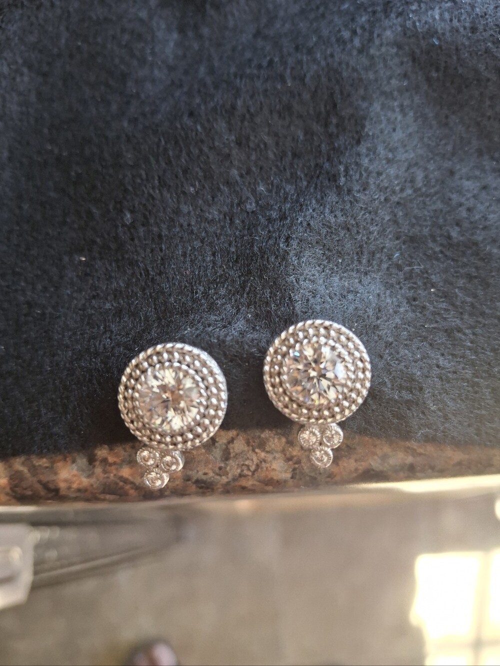 Judith Ripka Sterling And Cz Earrings
